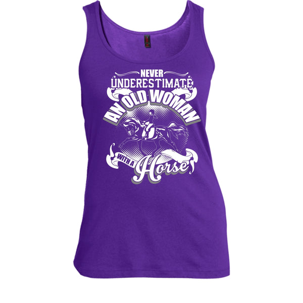 Never Underestimate T Shirt, An Old Man With A Horse Tank Top