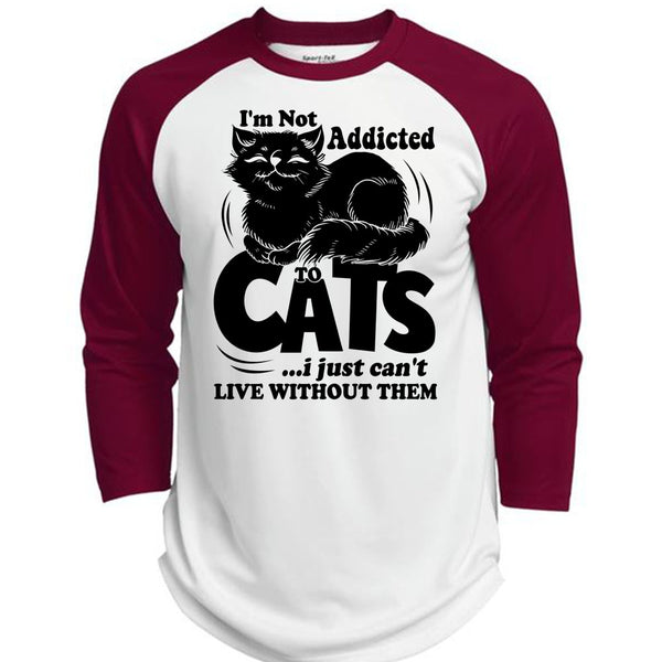 I'm Not Addicted To Cats T Shirt, I Love My Cat T Shirt, Awesome T-Shirts  (Polyester Game Baseball Jersey)