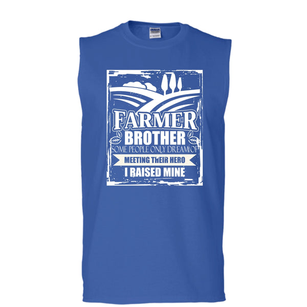 Farmer Brother T Shirt, Coolest Farmer Brother Tank Top (Men's Cotton Sleeveless)