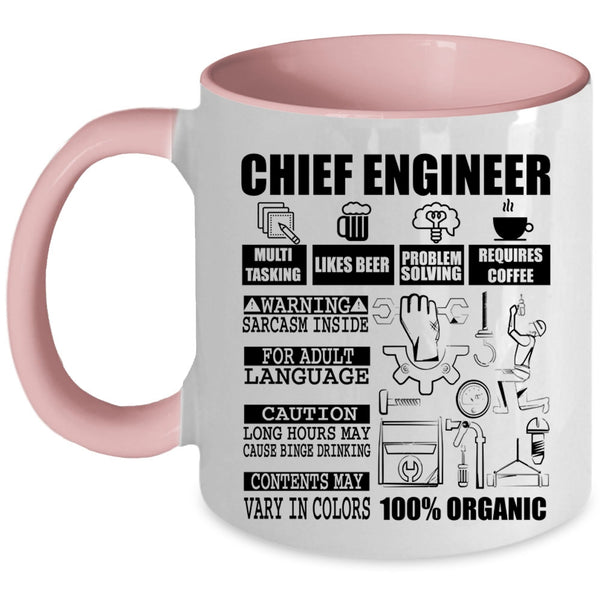 Cool Gift For Engineers Coffee Mug, Chief Engineer Accent Mug
