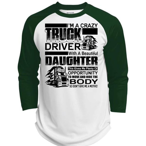 I'm A Crazy Truck Driver T Shirt, I Love Trucker T Shirt, Awesome T-Shirts  (Polyester Game Baseball Jersey)