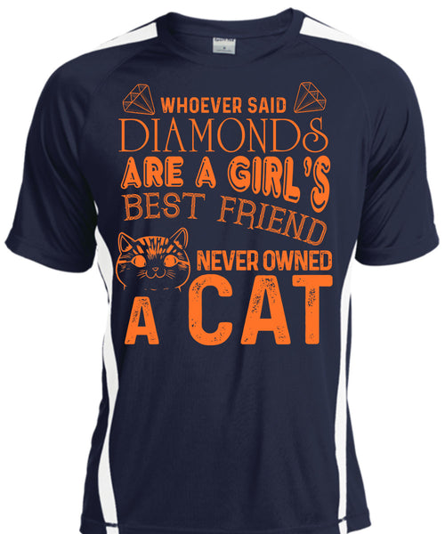 Diamonds Are A Girl's Best Friend Never Owned A Cat T Shirt, I Love Cat T Shirt, Cool Shirt