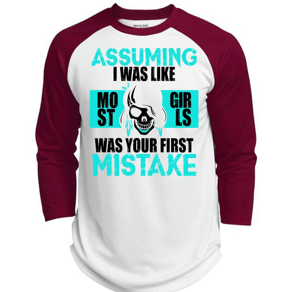 I Was Like Most Girls Was Your First Mistake T Shirt, I Love Biking T Shirt, Awesome T-Shirts  (Polyester Game Baseball Jersey)