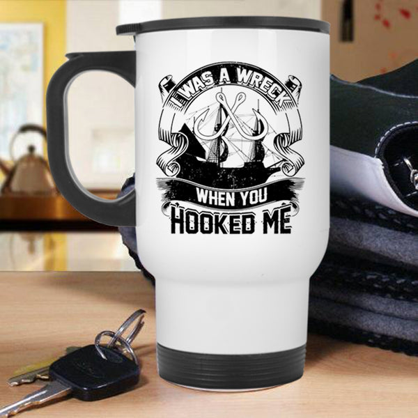 Funny Gift For Fisher Travel Mug, I Was A Wreck Mug