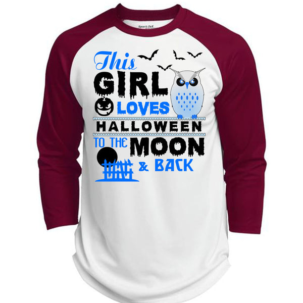This Girl Loves Halloween To The Moon And Back T Shirt, Wait For Halloween T Shirt, Awesome T-Shirts  (Polyester Game Baseball Jersey)