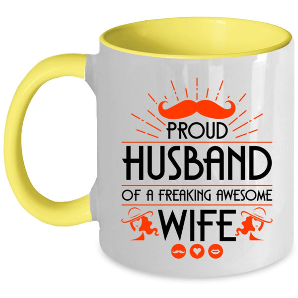 Cool Husband Coffee Mug, Proud Husband Of An Awesome Wife Accent Mug