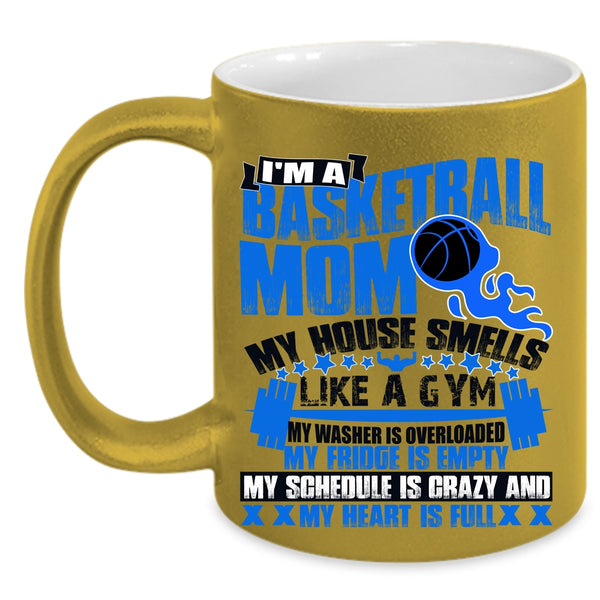 Cool Gift For Mom Coffee Mug, I'm A Basketball Mom Accent Mug