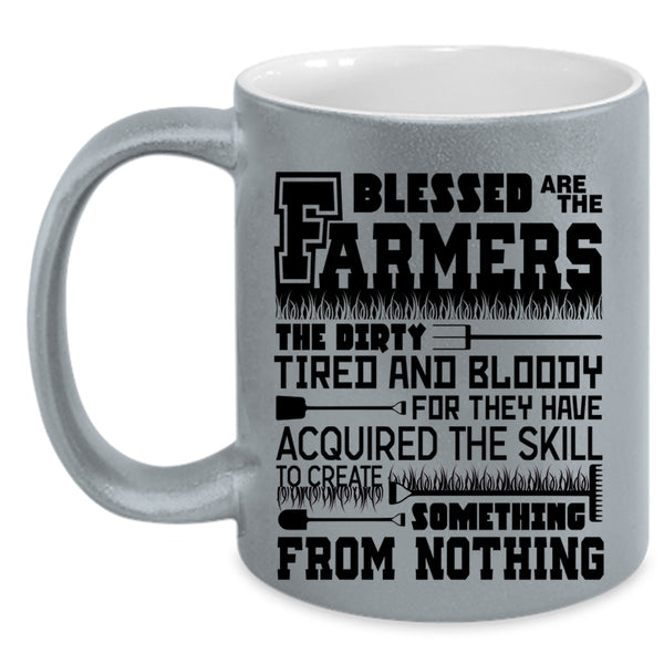 Awesome Farmer Coffee Mug, Blessed Are The Farmers Accent Mug
