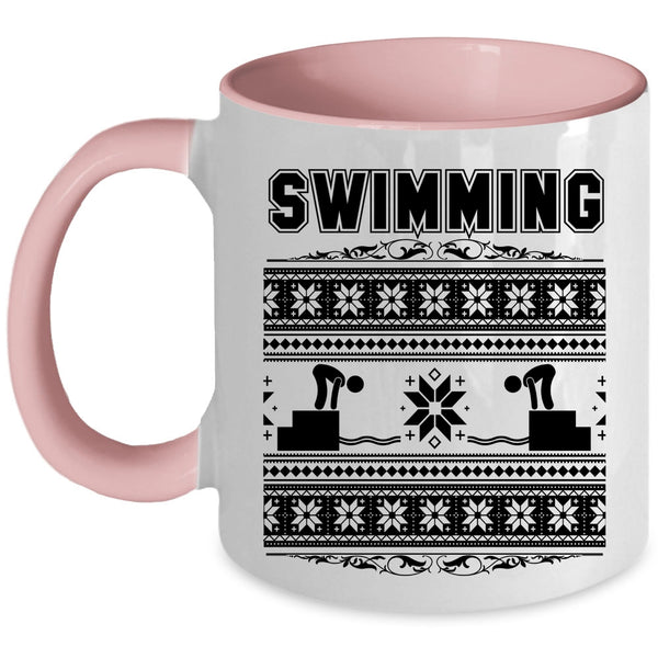 Noel Christmas Coffee Mug, Swimming Accent Mug
