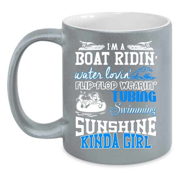 I'm A Boat Riding Coffee Mug, I'm A Swimming Sunshine Kinda Girl Coffee Cup