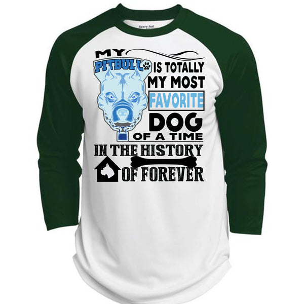 My Pit Bull Is Totally My Most Favorite Dog T Shirt, I Love My Dogs T Shirt, Awesome T-Shirts  (Polyester Game Baseball Jersey)