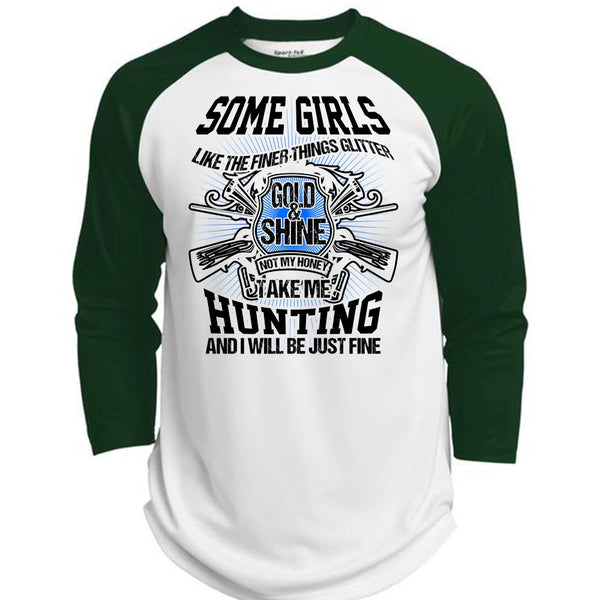 Take Me Hunting T Shirt, I Love Hunting T Shirt, Awesome T-Shirts  (Polyester Game Baseball Jersey)