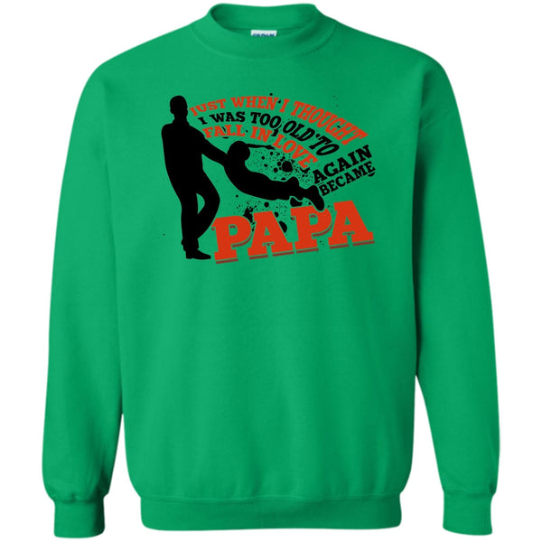 Coolest Papa Eve T Shirt, I Was Too Old To Fall In Love Again Sweatshirt