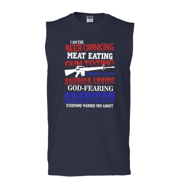 I'm The Beer Drinking T Shirt, Meat Eating Tank Top (Men's Cotton Sleeveless)
