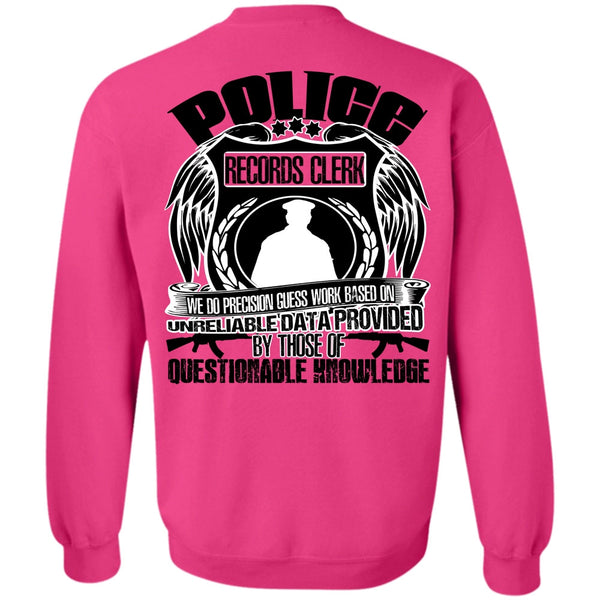 I Love Police T Shirt, Police Records Clerk Sweatshirt