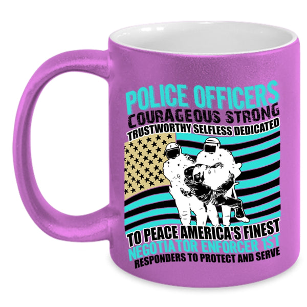 Cute Police Officer Coffee Mug, Police Officers Courageous Strong Accent Mug