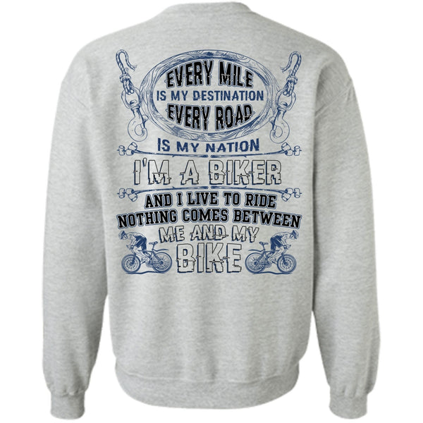 I Love Biker T Shirt, Me And My Bike Sweatshirt