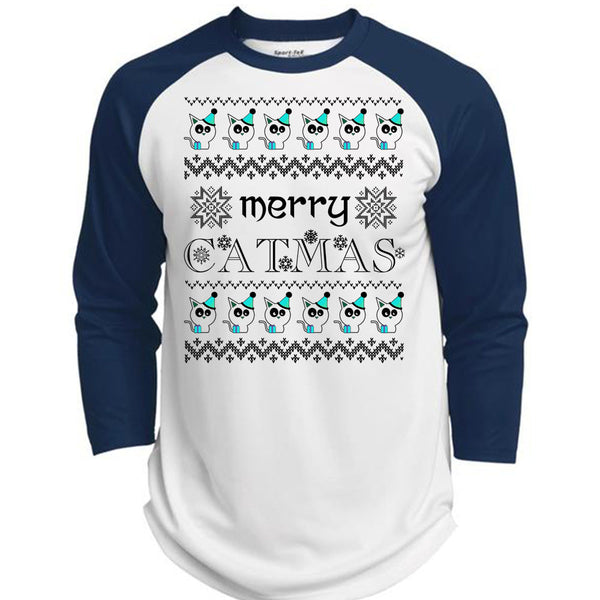 Merry Catmas T Shirt, Happy New Year T Shirt, Awesome T-Shirts  (Polyester Game Baseball Jersey)