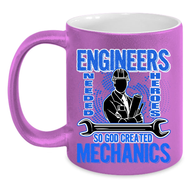 Funny Gift For Mechanics Coffee Mug, God Created Mechanics Accent Mug