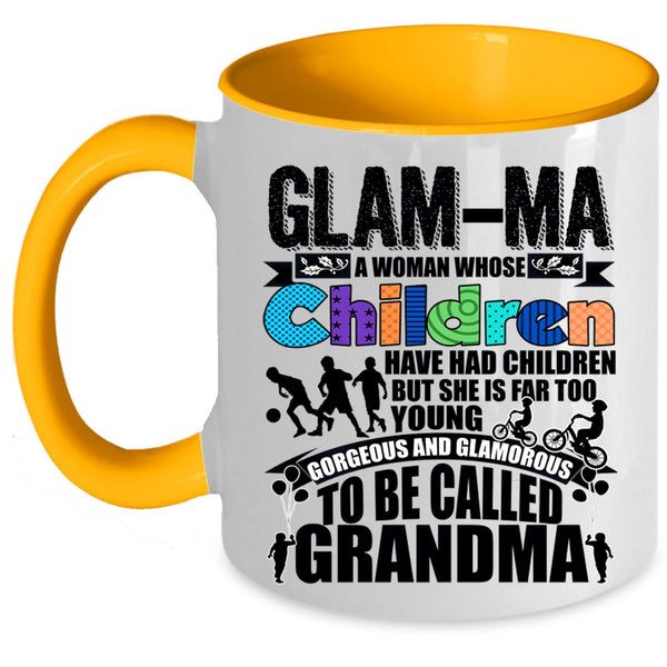Cute Children Coffee Mug, To Be Called Grandma Accent Mug