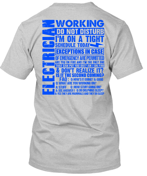 Electrician Working Do Not Disturb T Shirt, I Love Electrician T Shirt