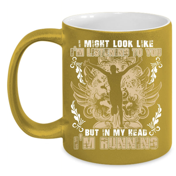 In My Head I'm Running Coffee Mug, Awesome Runner Coffee Cup