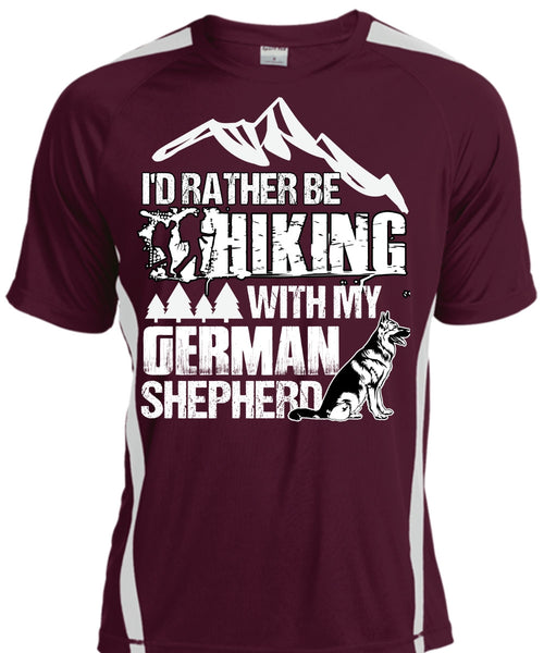 I'd Rather Be Hiking T Shirt, German Shepherd T Shirt, Cool Shirt