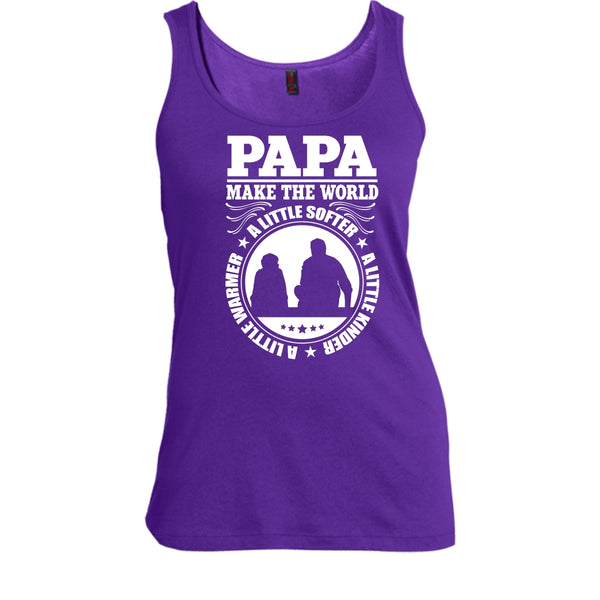 Papa Make The World A Little Softer T Shirt, Coolest Papa T Shirt, Cool T Shirt