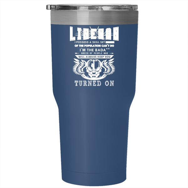 Lineman Tumbler 30 oz Stainless Steel, Cool Gift For Linemen Travel Mug