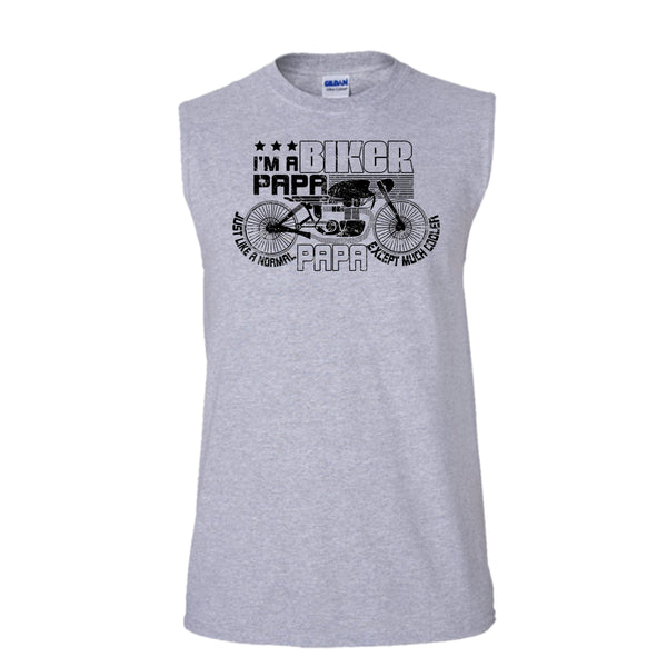 I'm A Biker Papa T Shirt, Gift For Grandpa Tank Top (Men's Cotton Sleeveless)