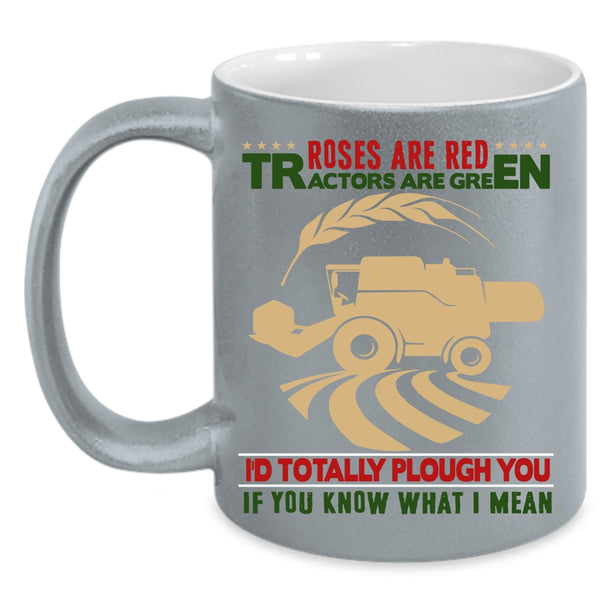 Roses Are Red Coffee Mug, Tractors Are Greens Coffee Cup