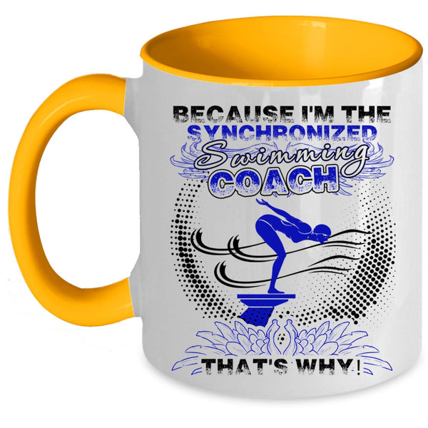 Awesome Swimming Coach Coffee Mug, I'm The Swimming Coach Accent Mug