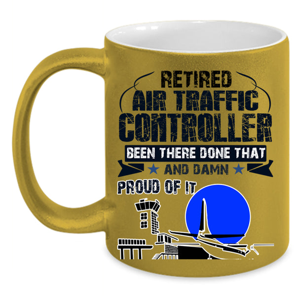 Cool Retirement Coffee Mug, Retired Air Traffic Controller Accent Mug