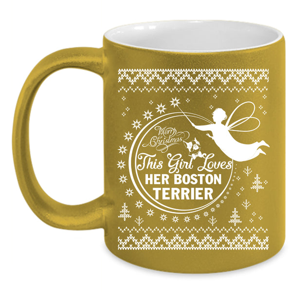 This Girl Loves Her Boston Terrier Coffee Mug, Cute Girls Coffee Cup