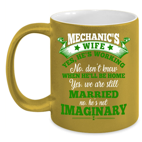 Mechanic's Wife Coffee Mug, Cool Just Married Coffee Cup