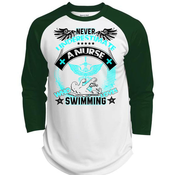 Nurse Who Loves Swimming T Shirt, I Love Swimming T Shirt, Awesome T-Shirts  (Polyester Game Baseball Jersey)