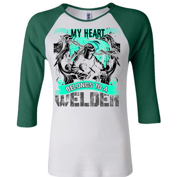 My Heart Belongs To A Welder T Shirt, I Love Welder T Shirt, Awesome T-Shirts