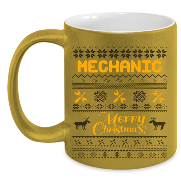 Merry Christmas Coffee Mug, Mechanic Accent Mug