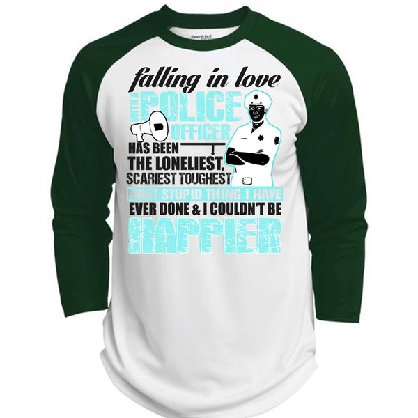 Falling In Love With A Police Officer T Shirt, I Love Police T Shirt, Awesome T-Shirts  (Polyester Game Baseball Jersey)