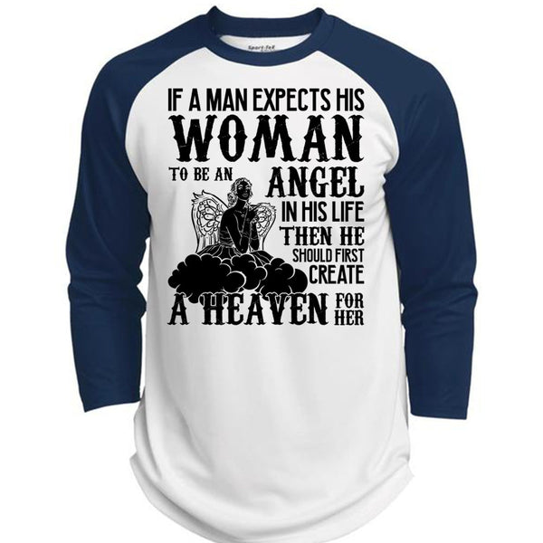 Woman To Be An Angel T Shirt, I Love Wife T Shirt, Awesome T-Shirts  (Polyester Game Baseball Jersey)