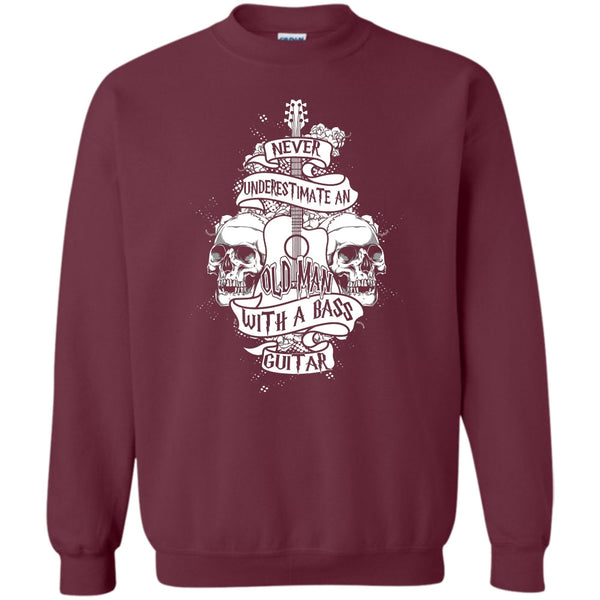 An Old Man With A Bass Guitar T Shirt, Coolest Guitar Player Sweatshirt