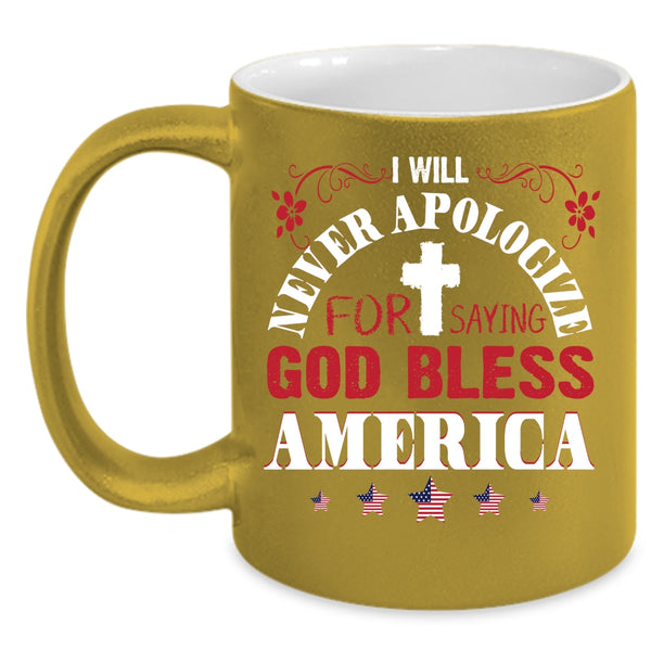 God Bless America Coffee Mug, Cool Gift For American Coffee Cup
