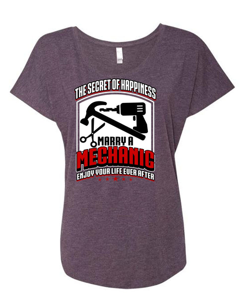 Marry A Mechanic T Shirt, Being A Mechanic T Shirt, Cool Shirt (Ladies' Triblend Dolman Sleeve)