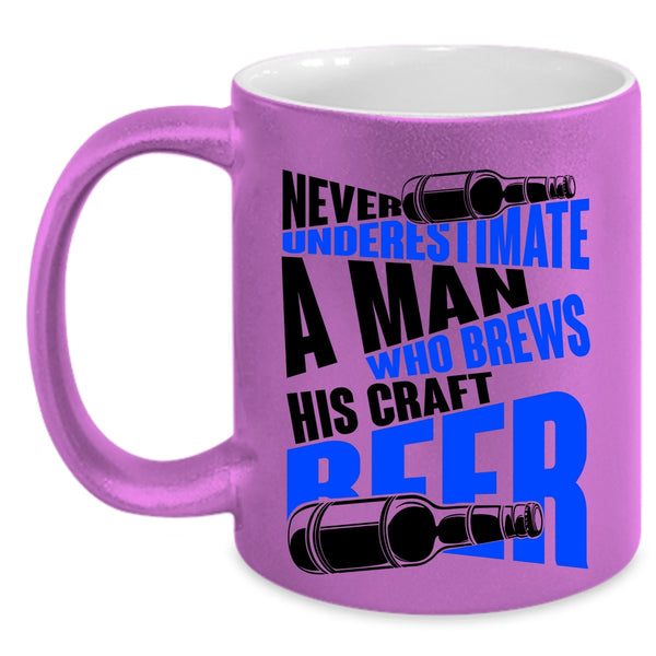 Funny Beer Drinker Coffee Mug, A Man Brews His Craft Beer Accent Mug