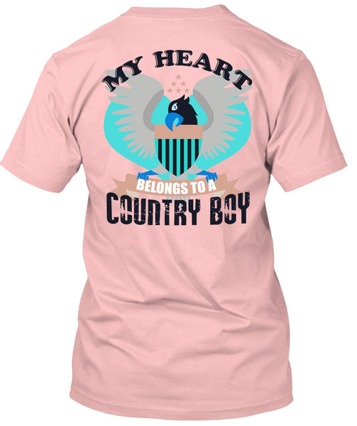 My Heart Belongs To A Country Boy T Shirt, I Love Veteran T Shirt