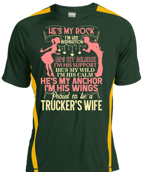 Proud To Be A Trucker's Wife T Shirt, I'm His Wings T Shirt, Cool Shirt