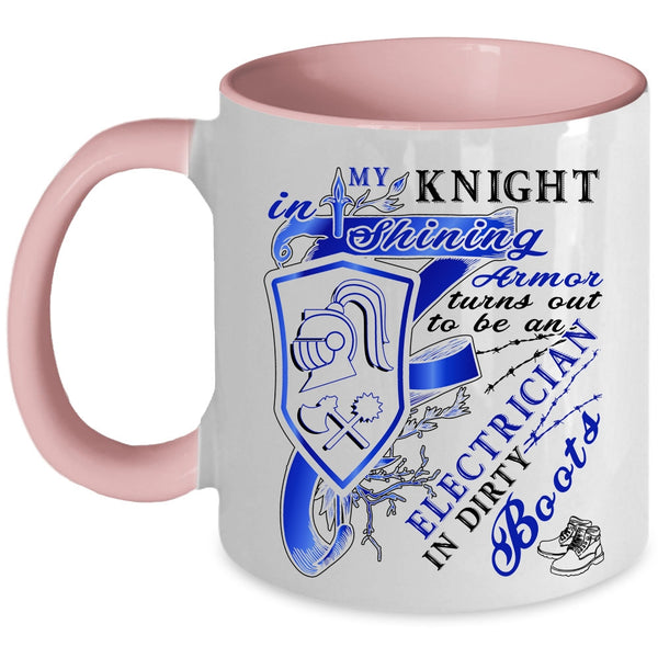 Cool Electrician Coffee Mug, To Be An Electrician In Dirty Boots Accent Mug