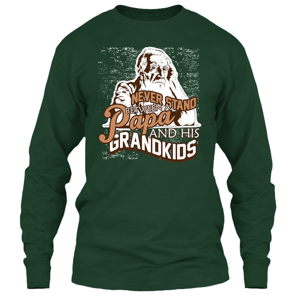 Never Stand Between T Shirt, A Papa And A His Grandkids T Shirt