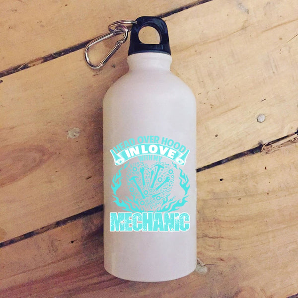 Head Over Hood In Love With My Mechanic 20 oz Stainless Steel Bottle,Cute Mechanic Outdoor Sports Water Bottle