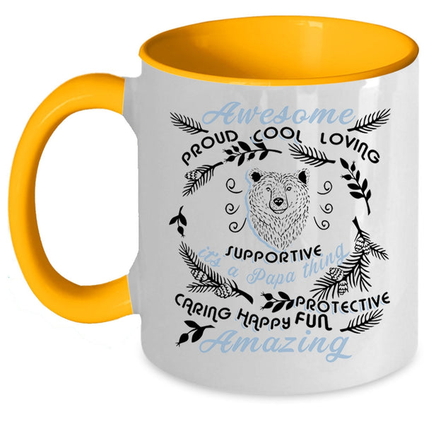 Awesome Amazing Dad Coffee Mug, It's A Papa Thing Accent Mug